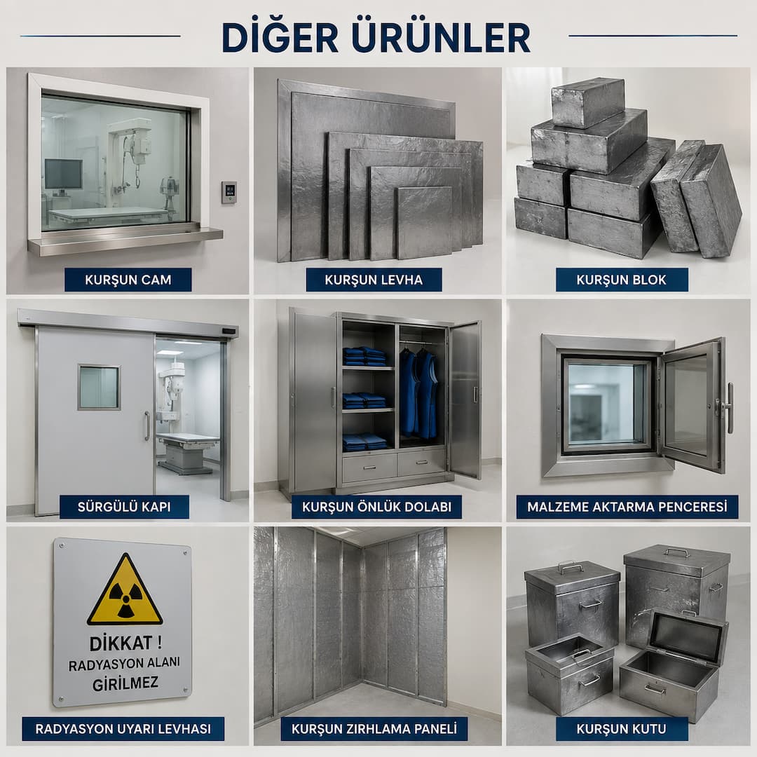 Diğer radyasyon zırhlama ürünleri ve koruyucu ekipmanlar
